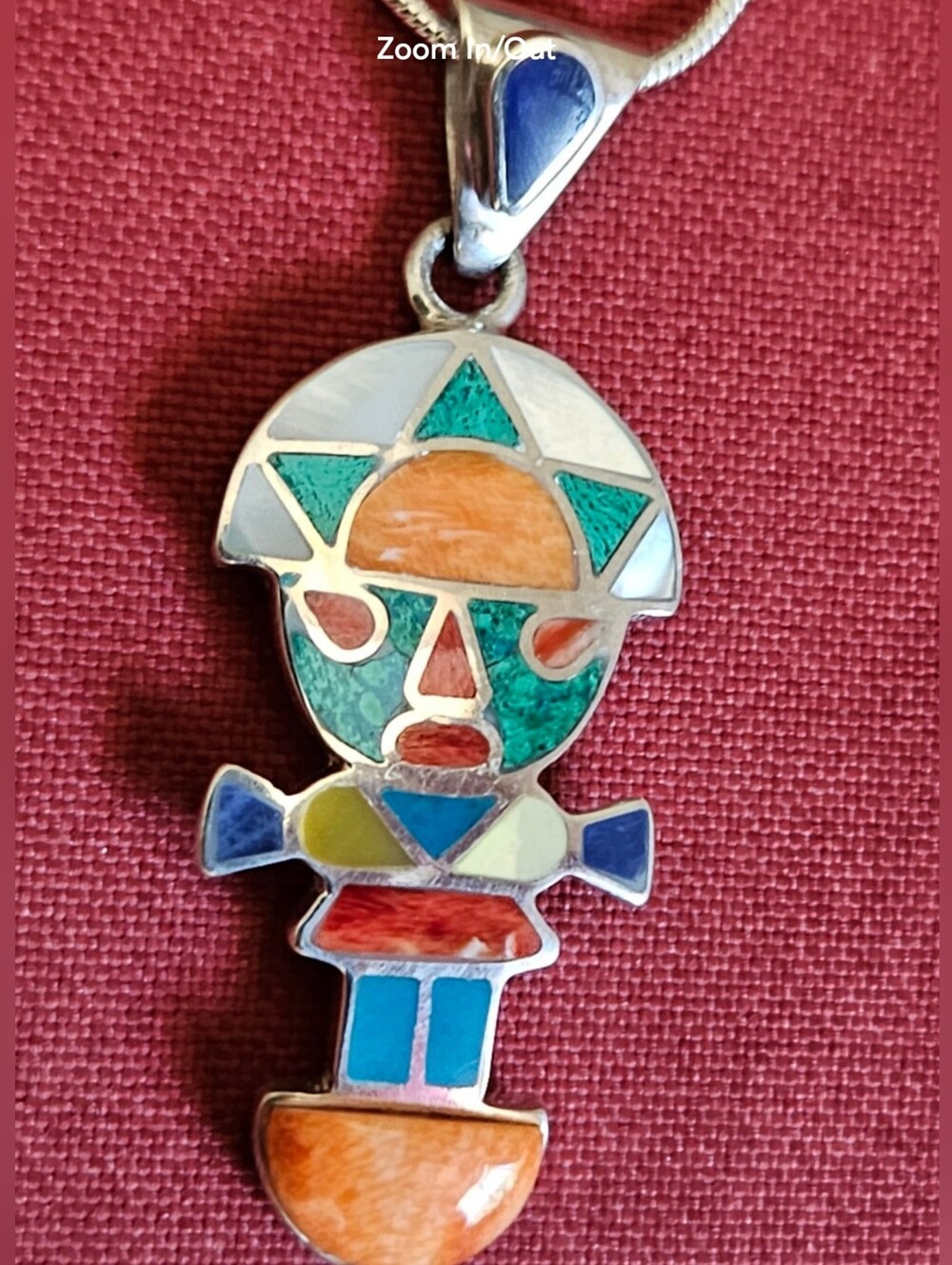Peruvian Artistry Multi Gemstone 1.15 ctw Rainbow Legado Tumi Pendant/Necklace